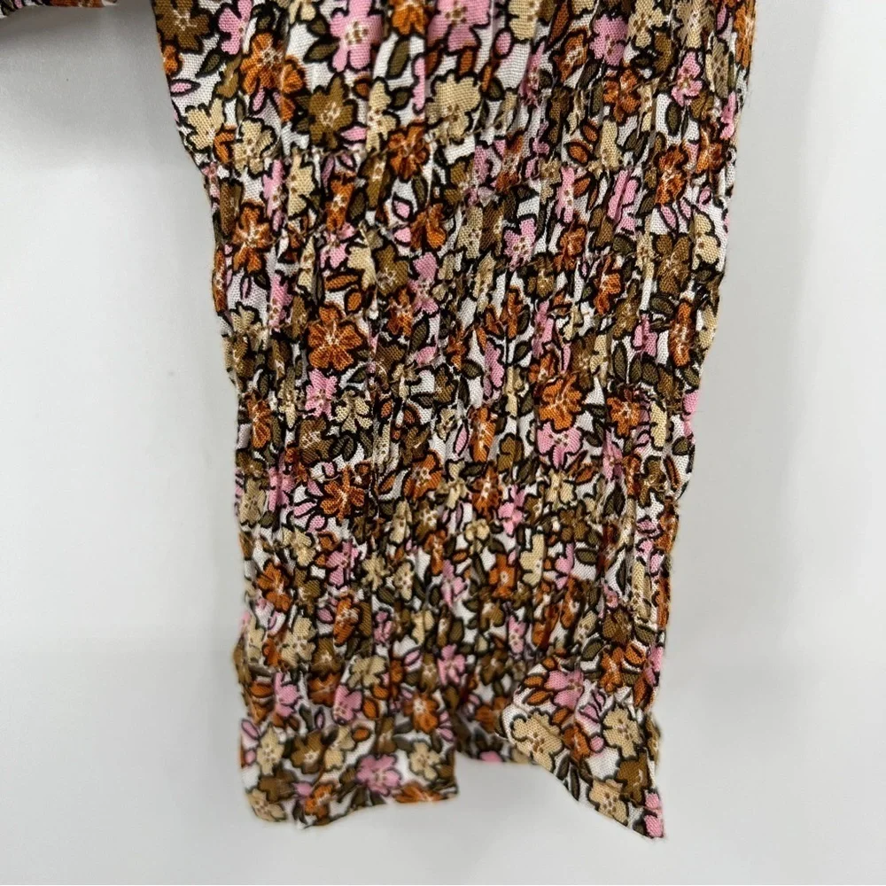 Faithfull the Brand Aira Knot Buttondown Long Sleeve Mathiola Floral Print Top